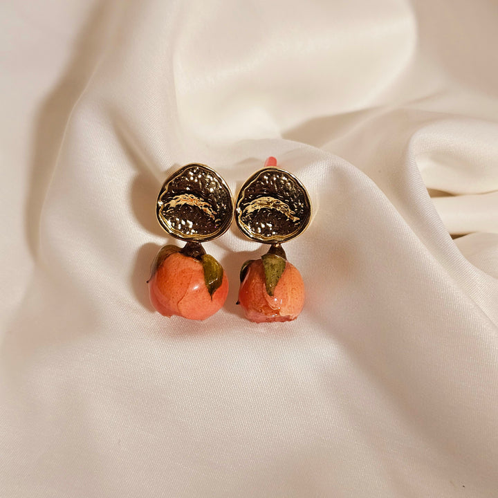 Rose bud earrings