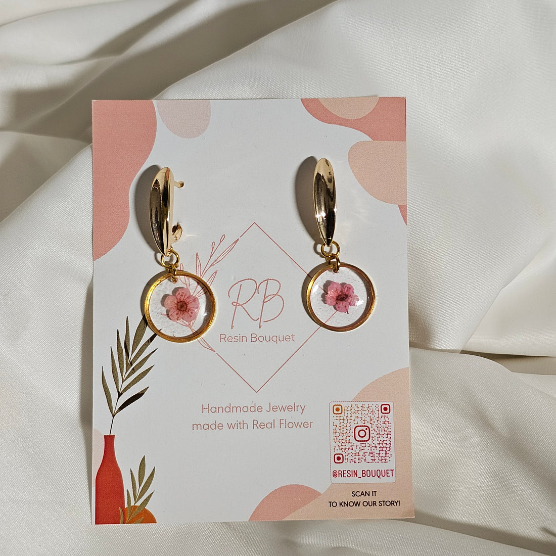 Peach Plum Blossom Earrings