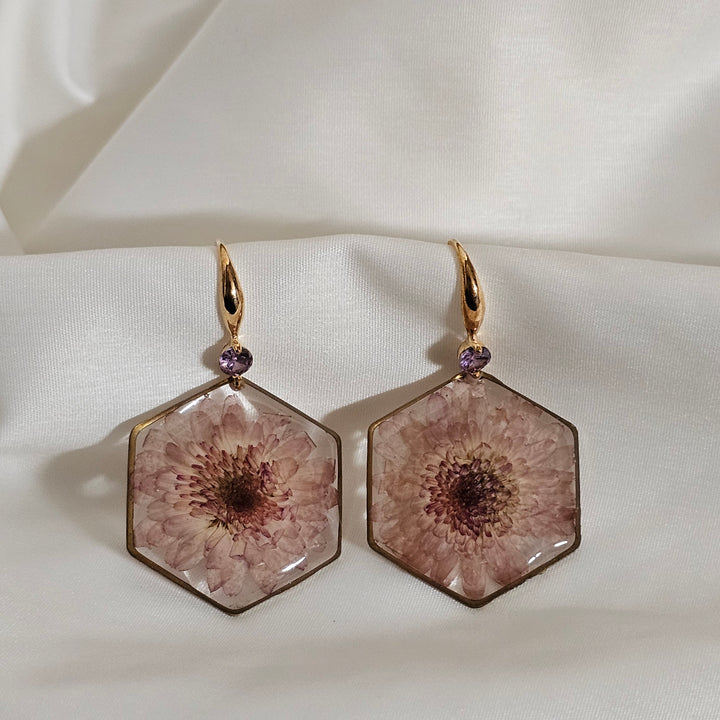 Dusky Amethyst Zircon Earrings
