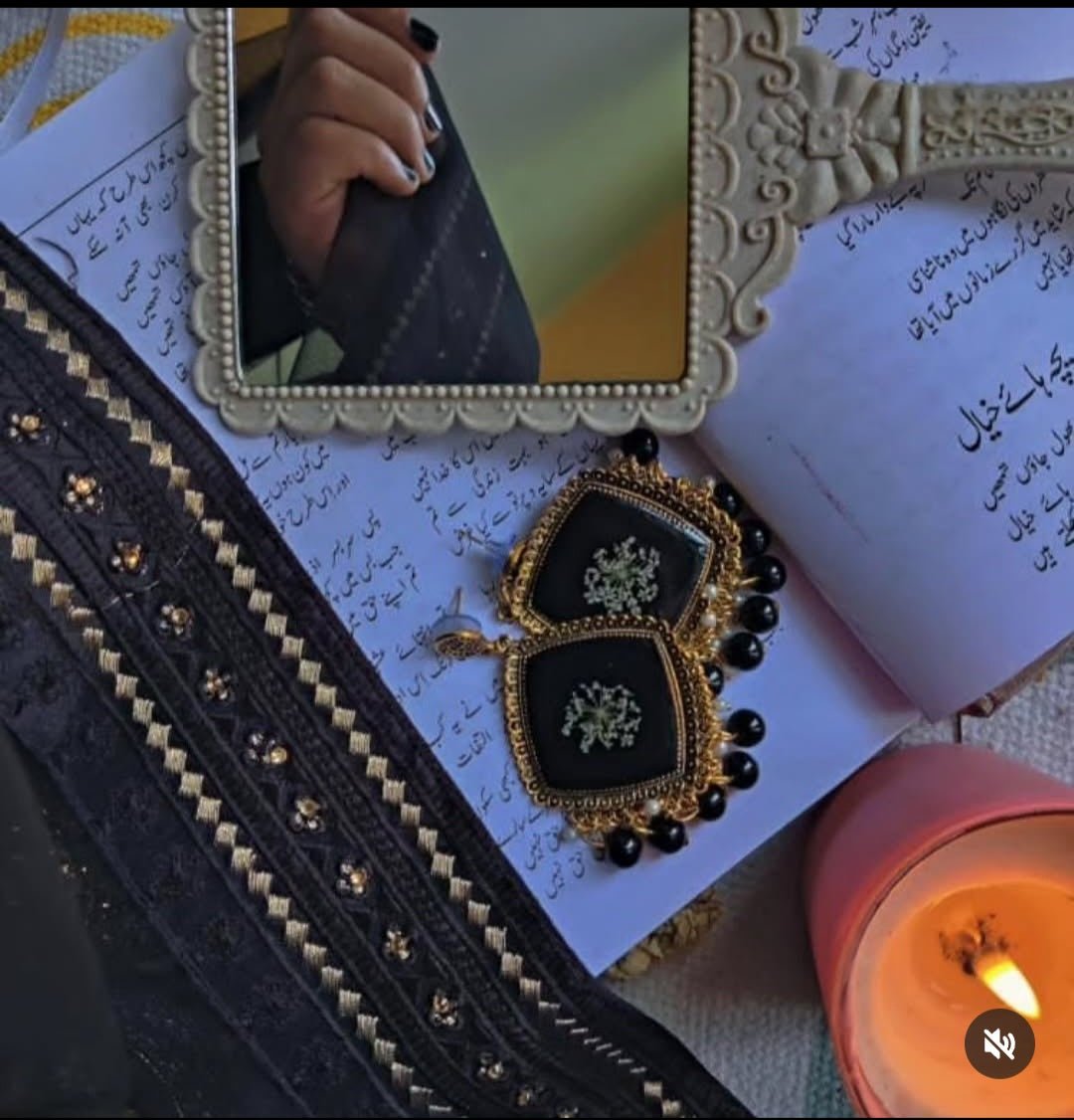 "Anne's Lace Jhumka - Resin Bouquet"