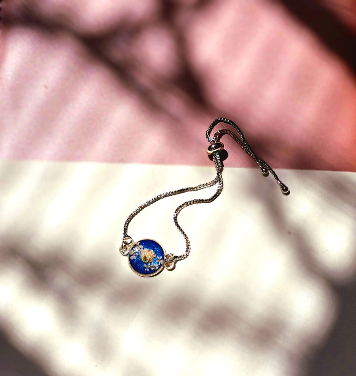 "Ethereal Blossom Bracelet - Resin Bouquet"
