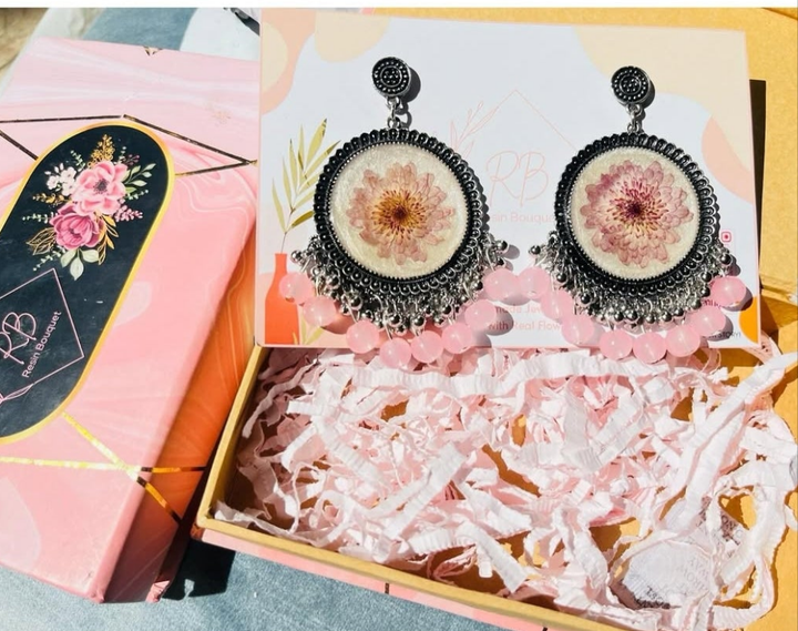 Royal Bloom Resin Jhumkas