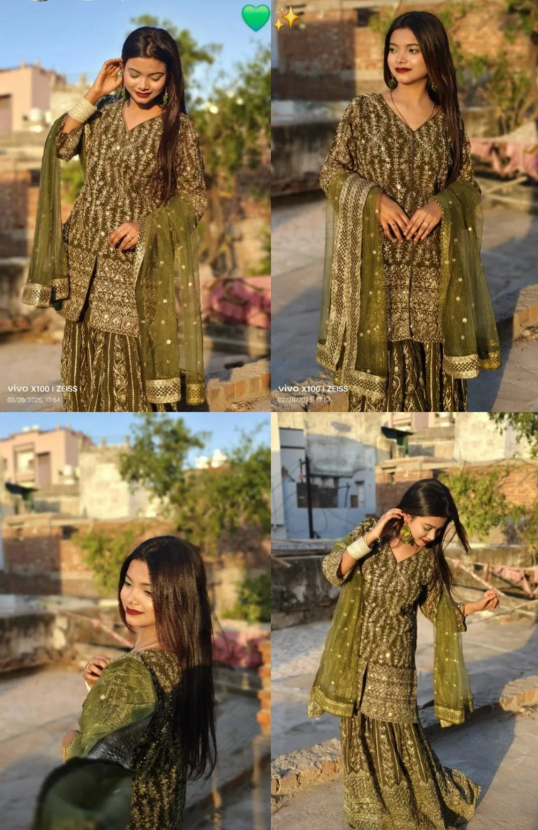 Meadow Bloom Green Jhumka