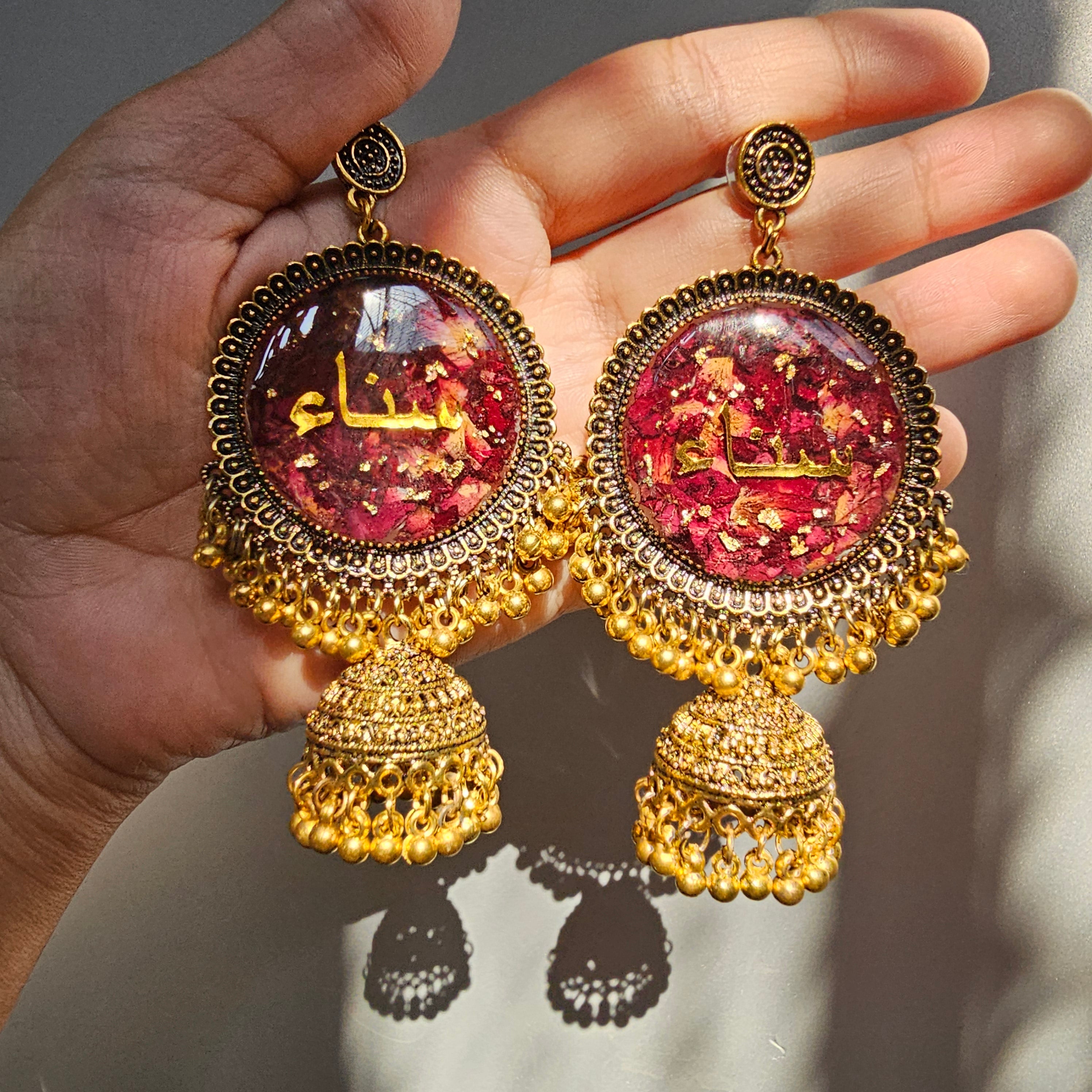 EIDI JHUMKA - Resin Bouquet
