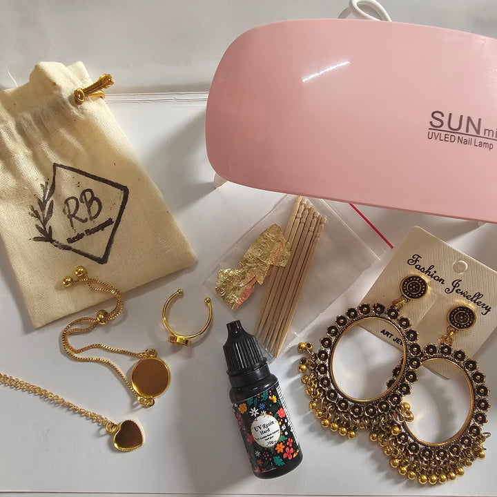 Rose preservation kit( jhumka , pendant, ring , bracelet)