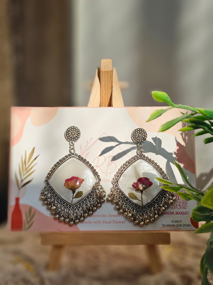 Radiant Resilience: The Fading Rose Jhumka 🌹(gift for new Mom)