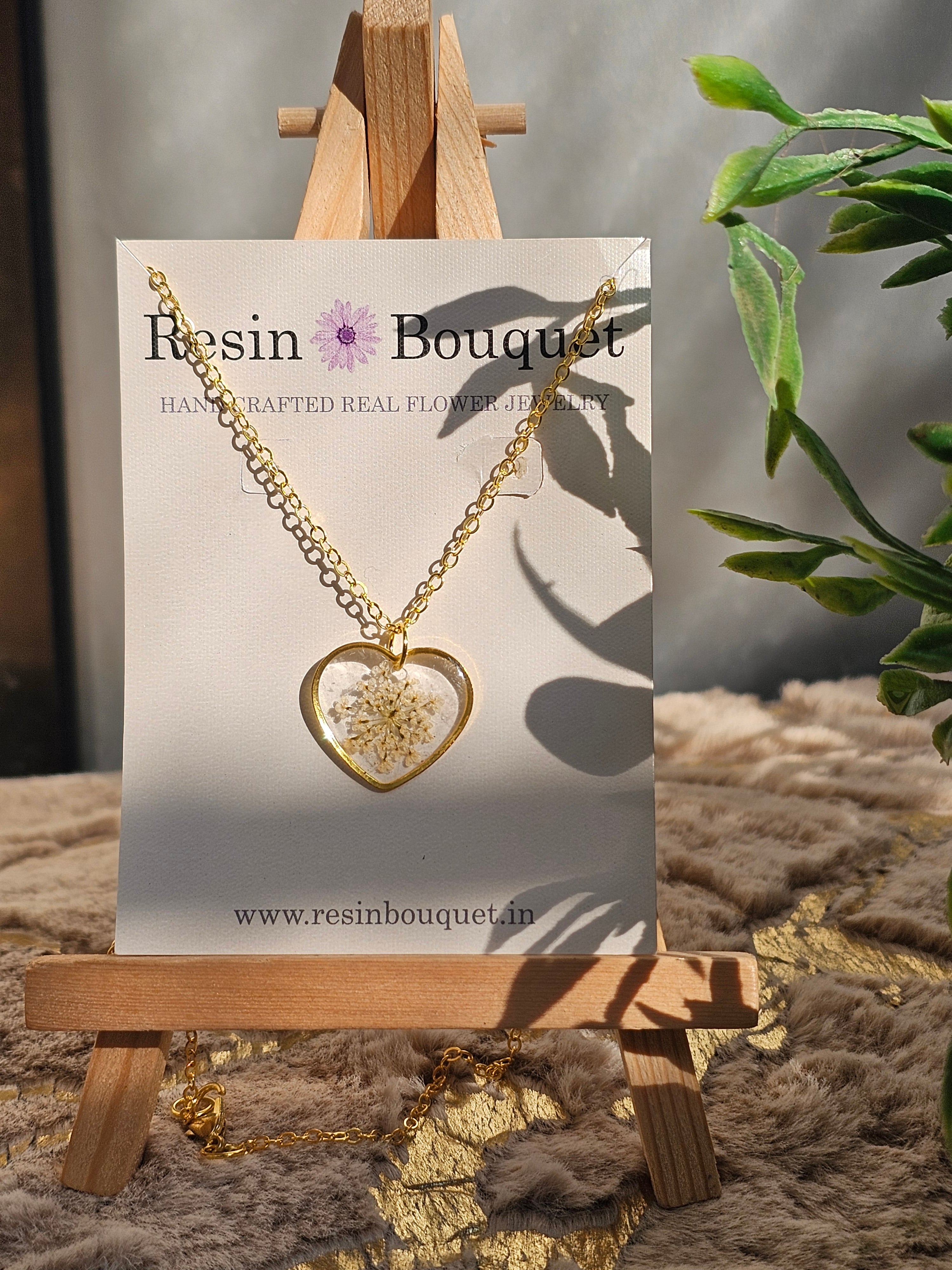 Heart Shape Pendant with White Annes Lace – A Symbol of Pure Love