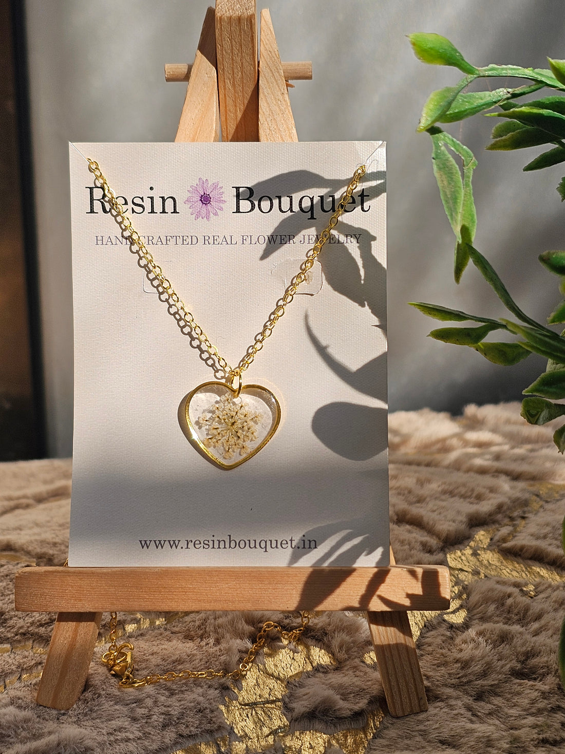 Heart Shape Pendant with White Annes Lace – A Symbol of Pure Love