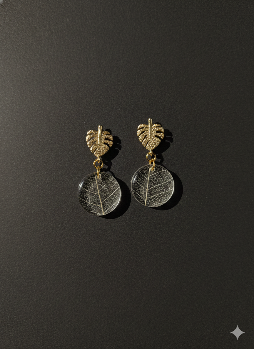 Unbreakable Roots – Banyan Skeleton Leaf Studs( best gift for boss lady)