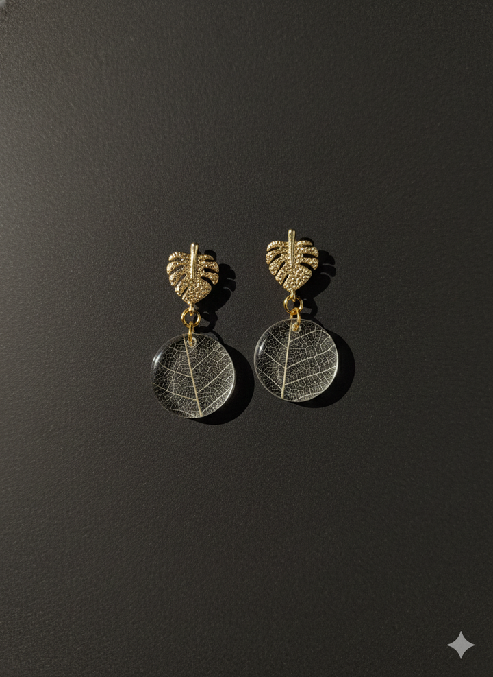 Unbreakable Roots – Banyan Skeleton Leaf Studs( best gift for boss lady)