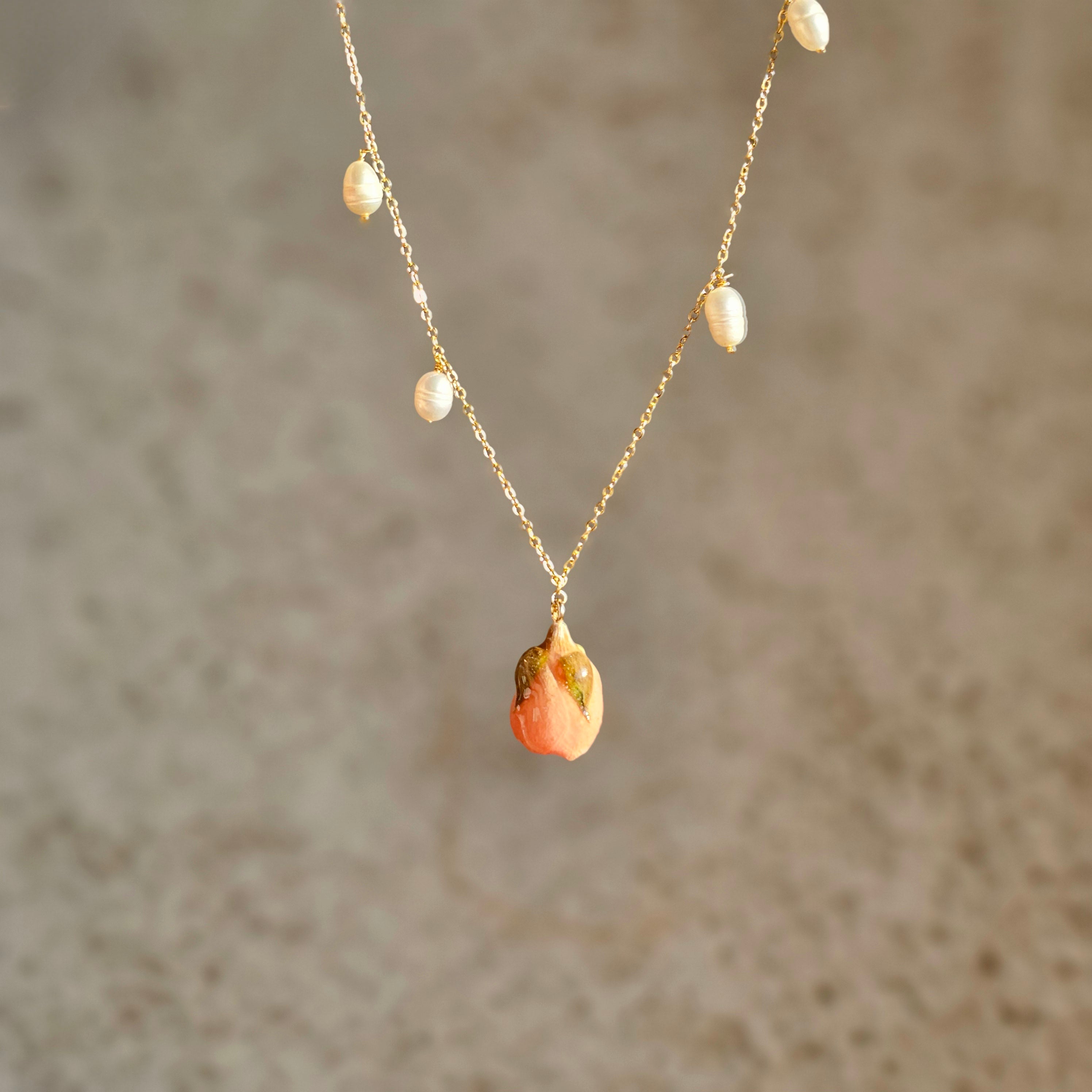 Blossom Pearl Necklace – Real Rose & Pearl