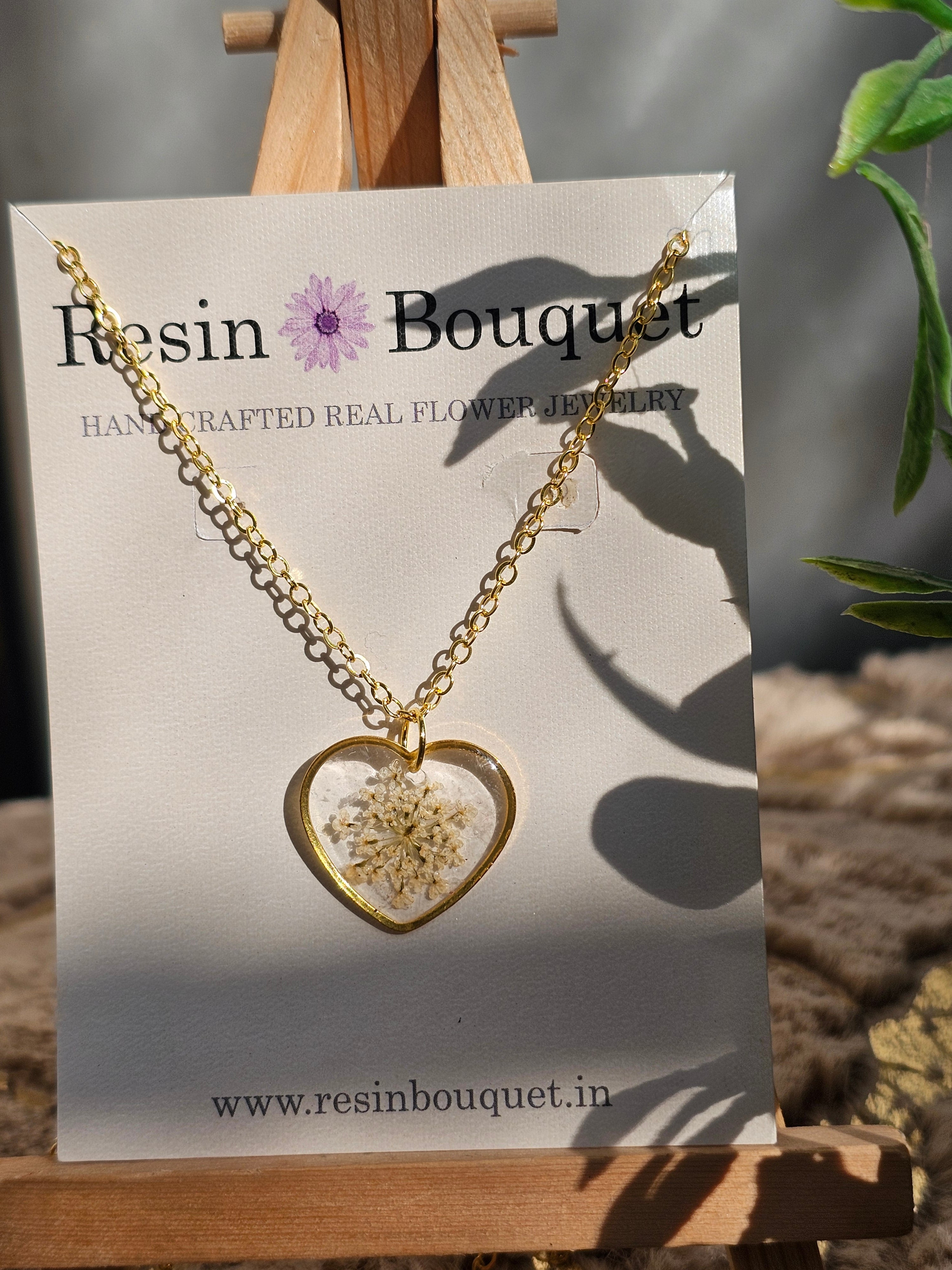 Heart Shape Pendant with White Annes Lace – A Symbol of Pure Love
