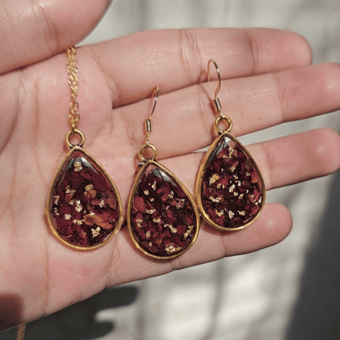 Rose Petal Necklace - Resin Bouquet